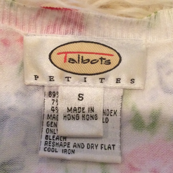 - Vintage Talbots Pima Cotton Floral button down cardigan - Picture 5 of 6